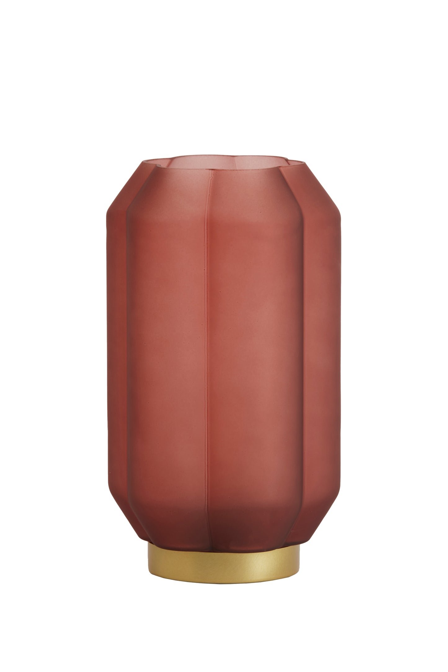 Radiance LED Lamp - Matt Red & Gold 27cm