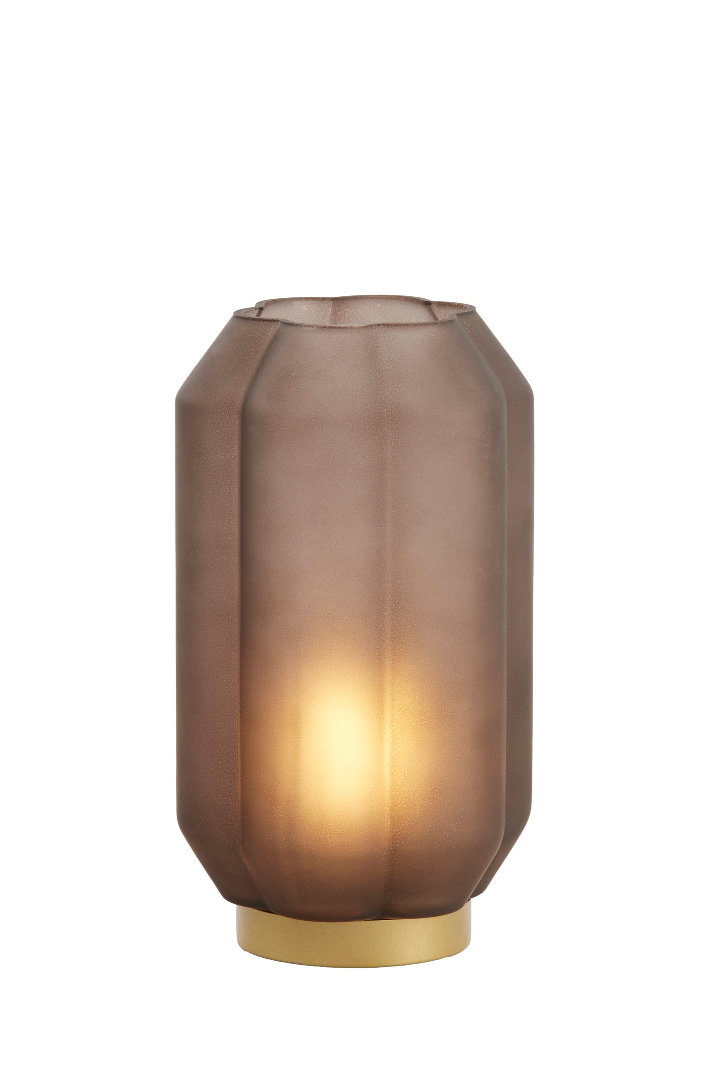 Radiance LED Lamp - Matt Brown & Gold - 27 cm