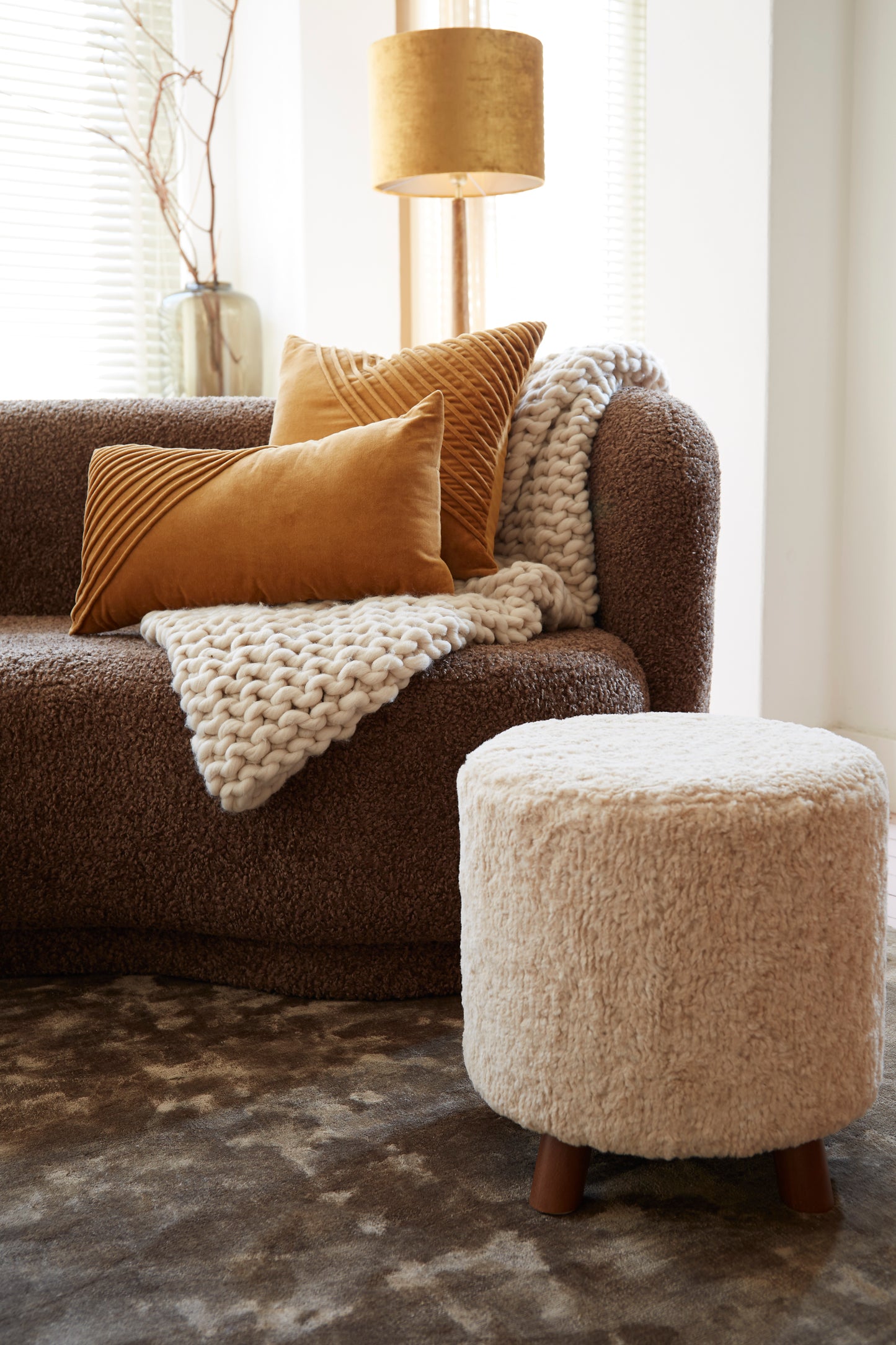 Cosy Cloud Knitted Cream Throw
