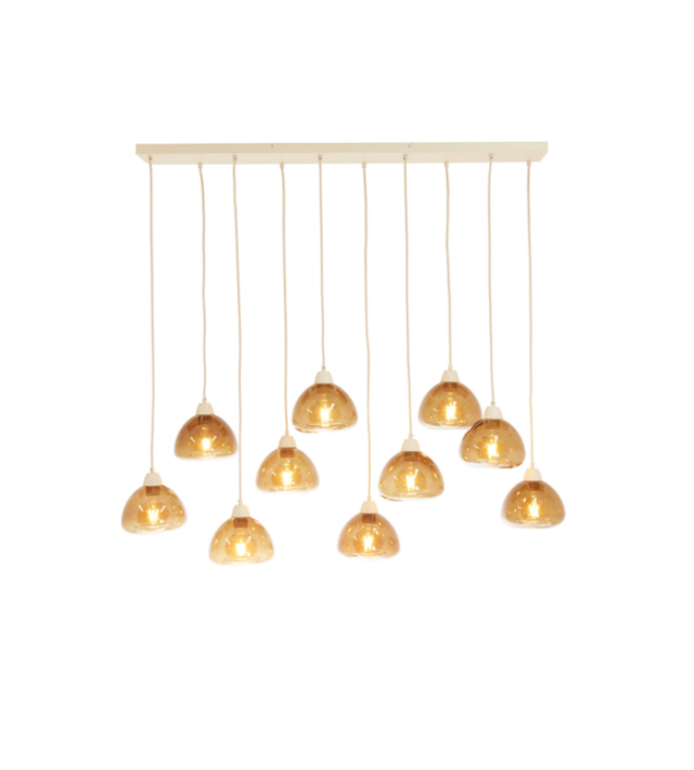 Amber Glisten Glass Ceiling Lights (Set of 10) Glass Brown + Sand