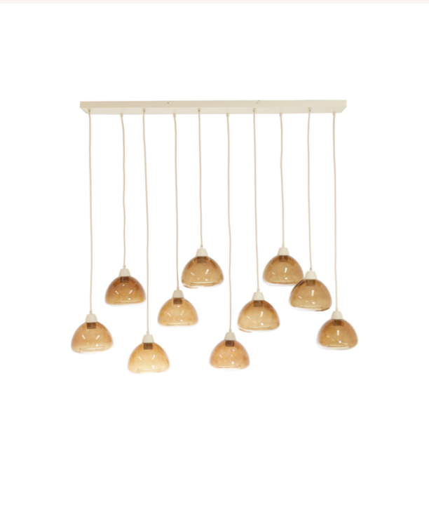 Amber Glisten Glass Ceiling Lights (Set of 10) Glass Brown + Sand