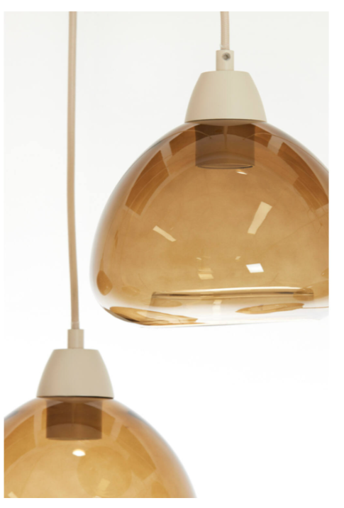 Amber Glisten Glass Ceiling Lights (Set of 10) Glass Brown + Sand
