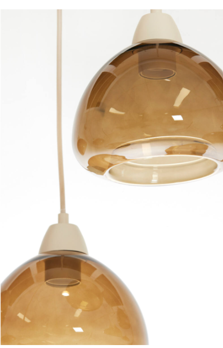 Amber Glisten Glass Ceiling Lights (Set of 10) Glass Brown + Sand