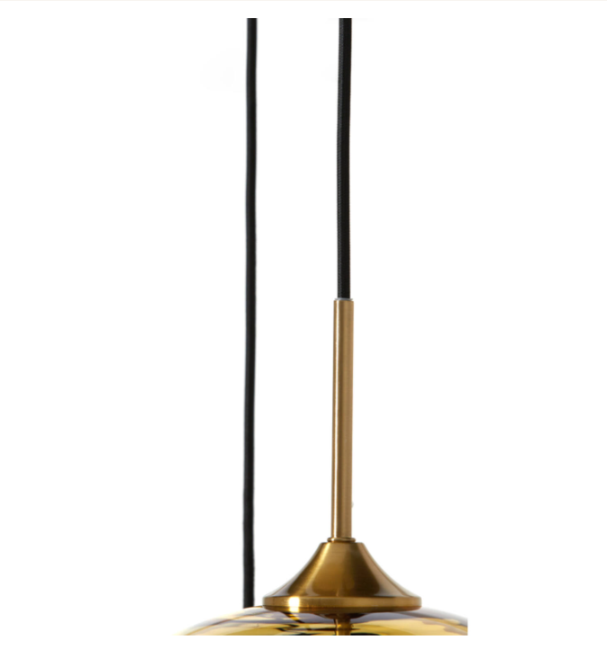 Jessica Ceiling Light – Glass Gold-Clear + Gold (3 Lights)