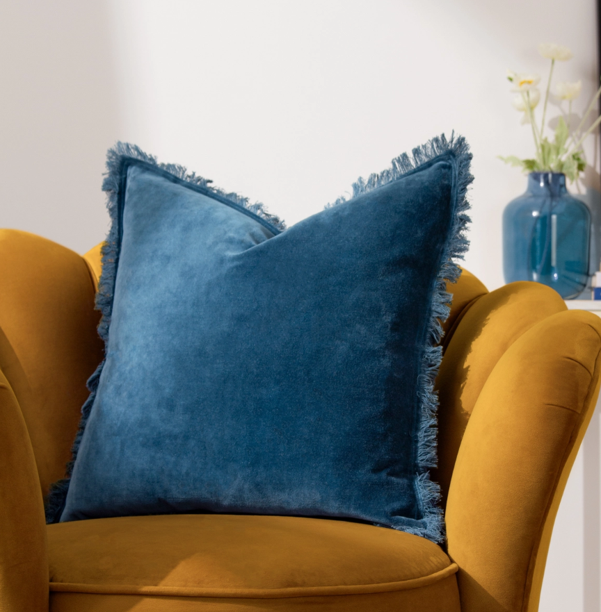 Lyla Eyes Cushion Ink Blue