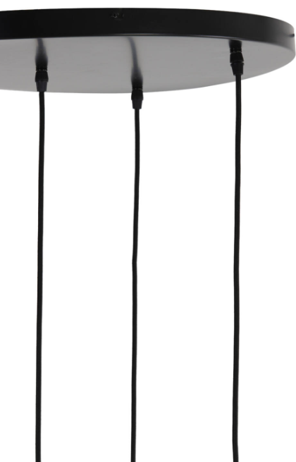 Varo Lighting Set of 3 Iron Hanging Ceiling Lights in Black