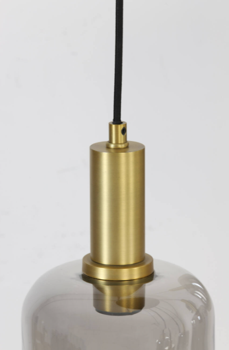 Smokey Glow 5-Light Ceiling Fixture - Antique Bronze & Smoked Glass