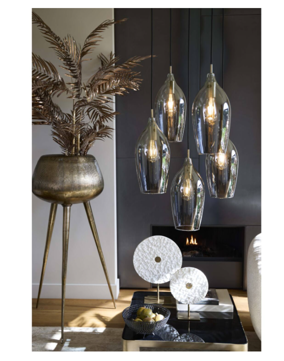 Willow Ceiling Light – Antique Bronze + Smoked Glass (Set of 5)