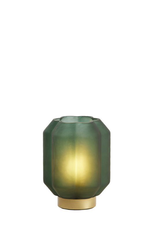 Radiance LED Lamp - Matt Green & Gold -  Ø13x16,5 cm