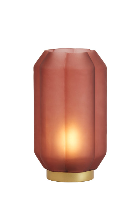 Radiance LED Lamp - Matt Red & Gold 27cm