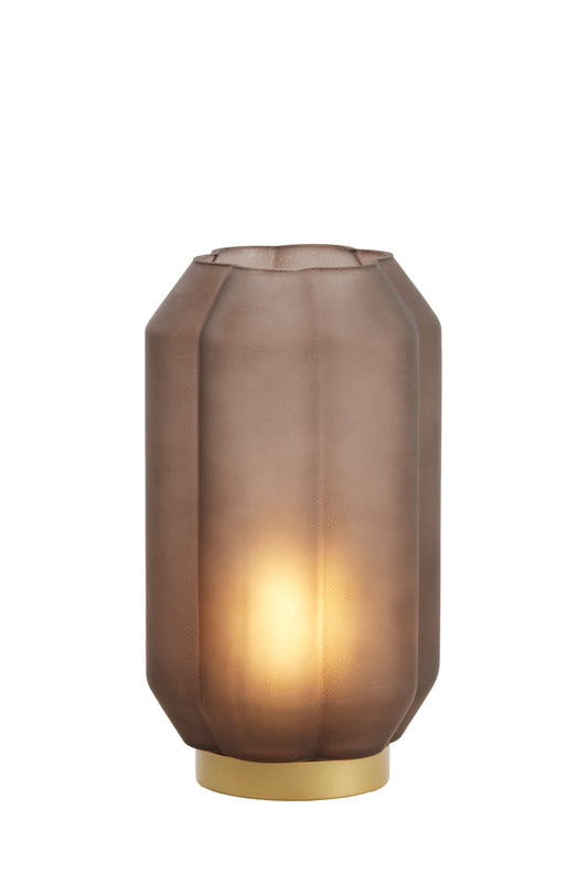 Radiance LED Lamp - Matt Brown & Gold - 27 cm