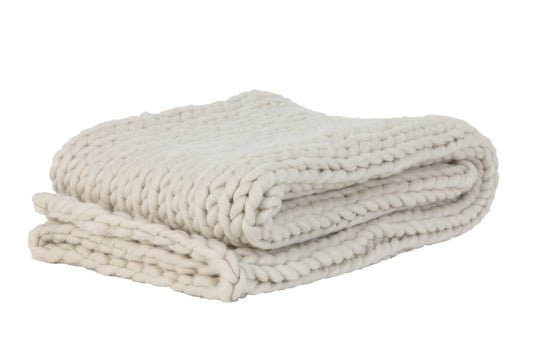 Cosy Cloud Knitted Cream Throw