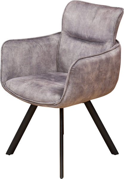 Polly Hollis Swivel Chair in Silver