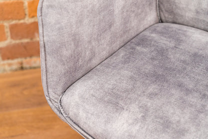 Polly Hollis Swivel Chair in Silver