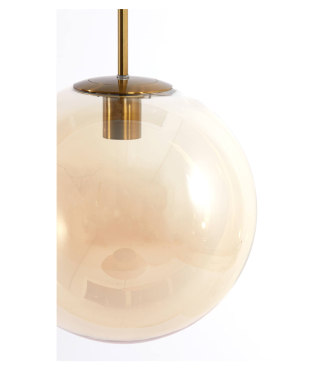 Pearl Ceiling Light – Glass Amber + Gold (Set of 3)