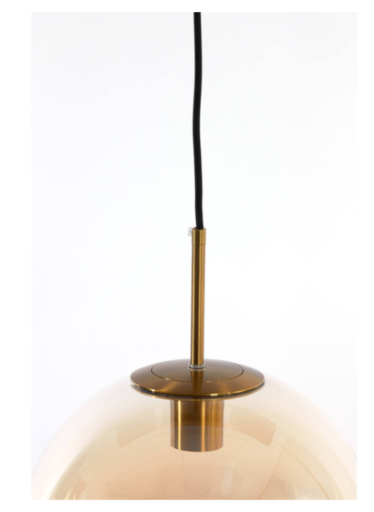 Pearl Ceiling Light – Glass Amber + Gold (Set of 3)