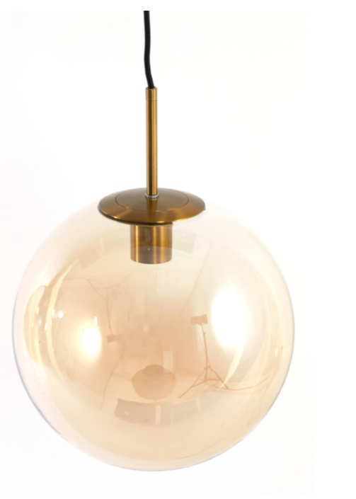 Pearl Ceiling Light – Glass Amber + Gold (Set of 3)
