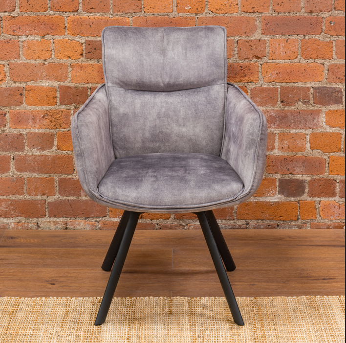 Polly Hollis Swivel Chair in Silver