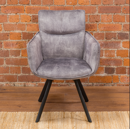 Polly Hollis Swivel Chair in Silver