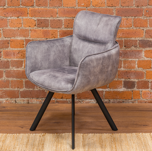 Polly Hollis Swivel Chair in Silver