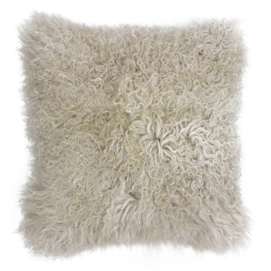Soft Whisper Sheepskin Cushion Oatmeal